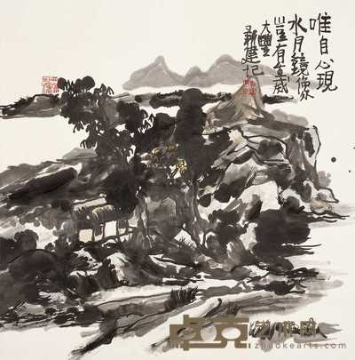 朱新建 山水 镜心 68×68cm